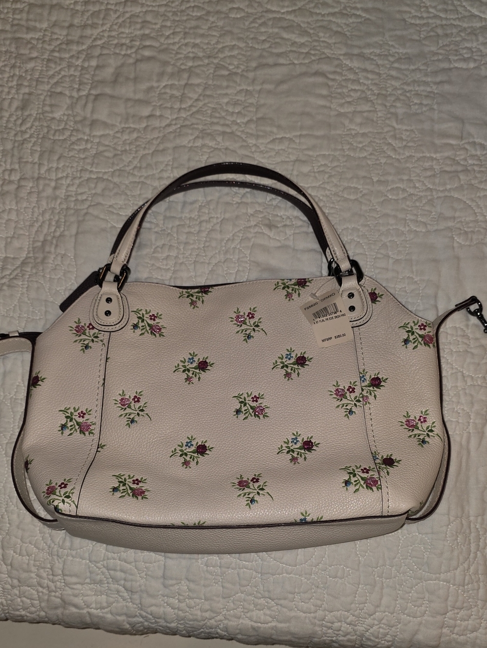 Coach Floral Print Leather Satchel - Light Pink